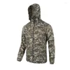 Vestes de chasse hommes été protection solaire séchage rapide tactique peau veste Camouflage à capuche mince coupe-vent crème solaire armée militaire