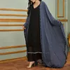 Ropa Étnica Dubai Abaya Kimono Gasa Con Cuentas Batwing Manga Larga Crochet Encaje Frontera Cárdigan Abierto Mujeres Musulmanas Europa Turquía Moda