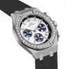 Relojes de pulsera Relojes de marca originales Hombres Correa de silicona negra Reloj de mano luminoso Niño Moda Cristal Impermeable Reloj de pulsera masculino de lujo