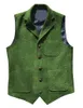 Men's Vests Men Vest Army Green Suit For Vintage Male Classic Steampunk Waistcoat Tweed Formal Business Banquet