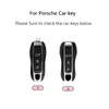 TPU -bilnyckelfodral för Porsche Cayenne Macan Panamera Cayman 987 997 944 958 911 996 GT3 718 9YA Metal Keychain Accessories