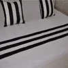 Table Runner European Style Black And White Striped Cloth Topper El Bed Home Decor Tassel