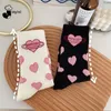 Erkekler Socks 1 Çift Sevgiler Siyah Beyaz Orta Tüp Çorap Sevimli Öğrenciler Kızlar JK Lolita Basit Moda 231110