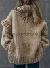 Kamizelki damskie luźne turtlrneck gęste dzianinowe sweter moda moda długa latarnia Rękaw duży pullover 2023 Zimowa elegancka kobieca dzianina J231113