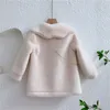 Coat Kids Girls Jacket Outwear Sweet Faux Fur Warm Plus Velvet Thicken Winter Woolen Outdoor Fleece Children's Clothes 231113