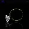 Cluster Rings Wholesale Price 14K Yellow Gold Jewelry Ring Two Color 2ct Cushion 7mm Moissanite