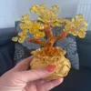 Decorative Objects Figurines Lucky Money Tree Chinese Gold Ingot Crystal Fortune Tree Ornament Wealth Ornament Home Office Table 231109