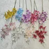 Dekorativa blommor kransar 1pc cattleya artificiell blomma bukett lång gren Fake DIY bröllopsfest dekoration blommor