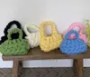 Handgemaakte geweven katoenen draadtas voor dameshandtassen Koreaanse versie snoepkleurig schattig