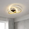 Plafonniers de chambre à coucher minimalistes pour le salon Éclairage d'intérieur Drop Fixture White Gold Painted Surface Mounted