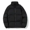 Jaquetas masculinas M-8XL plus size jaqueta de inverno homens parkas engrossar casaco quente dos homens gola moda streetwear cor sólida parka casacos