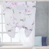 Rideau Valance Roman aveugle rideaux floraux couvertures de fenêtre de voile les fleurs semi transparentes