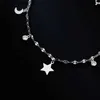 Anklets TrustDavis Genuine 925 Sterling Silver Anklets Fashion Star Moon Round CZ Anklets For Women Lady Birthday Present Jewelry DG0124 Q231113