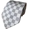 Hombres de la marca 100% Real Silk Jacquard Classic Lattice Simplicidad Tejido a mano Diseño de moda de boda Traje casual Corbata de negocios con caja 11