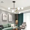 Chandeliers Kobuc Nordic Light Glass Ball Bubbles Chandelier Modern Iron Magic Bean Hanging Lamp Restaurant Bedroom Ceiling