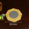 Table Mats Resistent Placemat Beech Coasters Octagon Shape Solid Wood Cup Mat Home Bar Tool F20233711