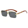 Sunglasses 2023 Retro Wood Grain European And American Men Women Oval Frame Glasses