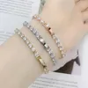 Bangle Women's Tennis Bracelet Hip Hop Trendy AAA Cubic Zirconia Silver Color Teen Girl Crystal Chain on The Hand Wedding Jewelry H086 231113