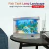 Decorations 7 Colors LED Fish Tank Lamp Landscape Lamp Living Room Decoration Imitation Aquarium Landscape Underwater World With Switch 231113