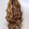 Nxy Hair Wigs Loose Wave Honey Blonde Highlight Human u Part 180% Density Brazilian Remy Middle Open 230619