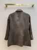 1108 XXL 2023 Milan Runway Coat Autumn Märke samma stil kappa lapel hals hög kvalitet svart långärmad kvinnkläder mode