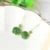 Dangle Earrings Fashion Jewelry Wholesale Natural Jade Elephant Ear Hook Eardrop The Gold Plated A Substituting Imports