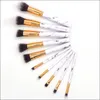 Makeup Brushes Marmer Patten Make Borstel Voor Cosmetische Poeder Foundation Oogschaduw Lip Up Kwasten Set Of TasMakeup