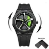 Wristwatches Relogio 3D 360° Spinning Man Watches Waterproof Rotate Car Rim Watch Quartz Men's Sports For Men Clock Reloj Hombre