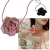 Choker R2LE Rose Esthetische Sleutelbeenketting Voor Vrouwen Meisje Bruiloft Sieraden Feest Verjaardagscadeau