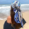 Bandanas Durag Silk Scarf Scarftop Headwraps For Women Vintage Four Seasons Hair Scarve 9090cm Hijab Foulard iuxe Bandana Femme Headscarf 230412