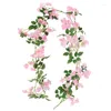 Dekorativa blommor 68.89 In Artificial Cherry Blossom Vine Silk Wedding Party Wrid Matbord Hem utomhus Baby Shower Pipe Dekoration