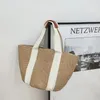 Fashion Women Shopping bag High Fashion Linen large beach bag Luxury Designer Travel Angled Shoulder Bag Purse