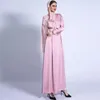 Etnik Giyim Robe Longue Femme Musulmane Maksi Elbiseler Kadınlar İçin Saten Abaya Dubai Türkiye İslam Arap Müslüman Mütevazı Elbise Kaftan Ves