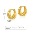 Hoopörhängen Dainty Gold Color for Women Girls Chic Layed Metal Huggies Gift Minimalist Streetwear Ear Fashion Jewelry