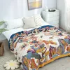 Couvertures Multi couche gaze coton jeter couverture chaud hiver couvre-lit sur le lit doux poilu Boho couverture couverture chaude hiver doudou 231110