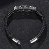 Charm Armbanden Mode Lederen Armband Voor Mannen Sieraden Rvs Magnetische Sluiting Gevlochten Polsband Mannelijke Punk Gift PD1238