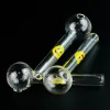 CLI HOT SMILE LOGO 4 INCH LITA OLJE BURNER PIPES DAB SKULD RACKT TYP GLASS RÖKER PIPER HAND RIGS 12mm OD Clear Water LL