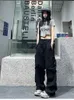 Spodnie damskie capris qweek y2k khaki cargo spodnie spadochronowe kobiety harajuku koreańskie mody duże szare szerokie spodnie nogi kobiety 90S retro taktyczne 230413