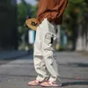 Pantaloni da uomo 5 colori Cargo Men Fashion Retro Pocket Casual Pantaloni da uomo dritti larghi hip-hop giapponesi da uomo di strada