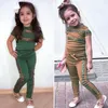 Clothing Sets Fashion Girls Clothes Set Cotton Casual Leopard Print Kids Short Sleeve TopsPants 2pcs Toddler Infant Children Outfits 230412