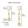 Dangle Earrings MinaMaMa Exaggerated Stainless Steel U Link Chain Ball Drop For Women Fashion Hip Hop Jewelry