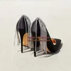 Elbise Ayakkabı Bling Kristal Saçak Yüksek Topuk Pompalar Rhinestone Tassles Stiletto Topuklar Siyah Saten Saçlı Ayak Ayak Parçası Sığ Akşam