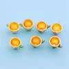 Charms 10pcs/lot Cute Colorful Enamel Stripe Love Heart Cup Pendant DIY Necklace Keychain For Jewelry Making Accessories