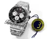 BLSF 44mm Chronomat B01 AB0136251 Automatic A7750 Mens Watch Chronograph Black Stick Markers Dial Stainless Steel Bracelet Watches Timezonewatch TWBR C150b