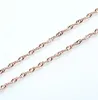Chains Genuine 14K Rose Gold Water-wave Chain 45 Cm Necklace Women Men Bohemia Geometric Necklaces Bijoux Femme Collares Mujer