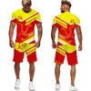 Herren Trainingsanzüge Sommer CCCP Russisches T-Shirt/Shorts/Anzug UdSSR Sowjetunion Kurzarm Hip Hop Streetwear Zweiteiler Trainingsanzug Outfits 230412