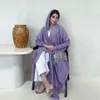 Roupas étnicas Marrocos Vestido de Festa para Mulheres Abaya Modest Cetim Caftan Dubai Vestidos Muçulmanos Eid Kaftan Mulher Noite Longos Vestidos Abayas