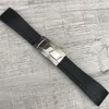 Andra modetillbehör 20mm Soft Black Rubber Silicone Watch Band Rol 111261 SUB/GMT/YM Accessories Bracelect med Silver Clasp J230413