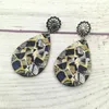 Dangle Earrings Modern Abstract Texture Printed Wood Statement For Women Geometric Marble Textures Jewelry Wholesale