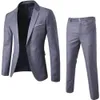 Abiti da uomo Blazer Tasche da abito formale Bottoni stile coreano Polsini Blazer Pantaloni Abito da uomo Attraente 231113